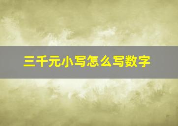 三千元小写怎么写数字