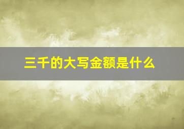 三千的大写金额是什么