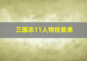 三国志11人物技能表