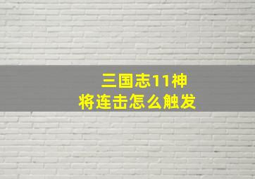 三国志11神将连击怎么触发