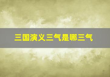 三国演义三气是哪三气