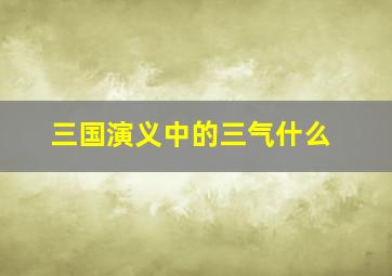 三国演义中的三气什么