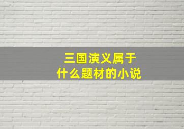 三国演义属于什么题材的小说