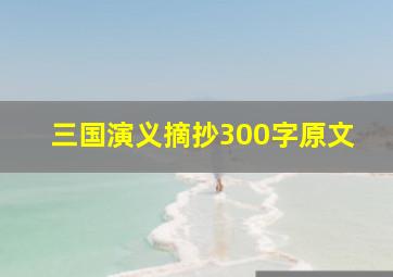 三国演义摘抄300字原文