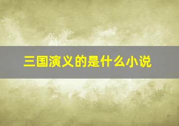 三国演义的是什么小说