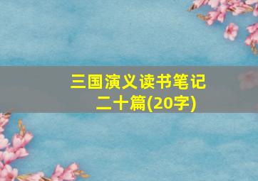 三国演义读书笔记二十篇(20字)