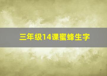 三年级14课蜜蜂生字