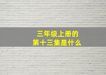 三年级上册的第十三集是什么