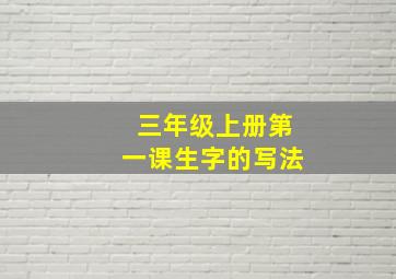 三年级上册第一课生字的写法