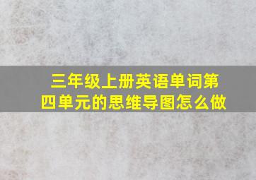 三年级上册英语单词第四单元的思维导图怎么做