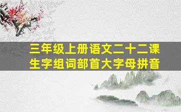 三年级上册语文二十二课生字组词部首大字母拼音