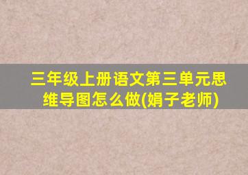 三年级上册语文第三单元思维导图怎么做(娟子老师)