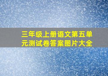 三年级上册语文第五单元测试卷答案图片大全