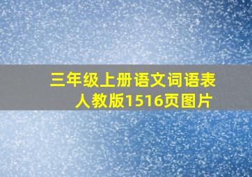 三年级上册语文词语表人教版1516页图片