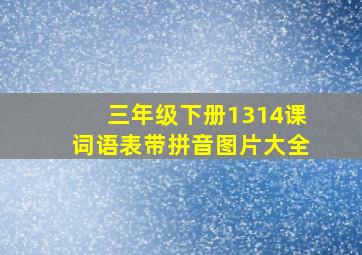 三年级下册1314课词语表带拼音图片大全