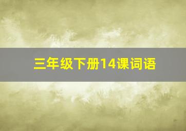 三年级下册14课词语