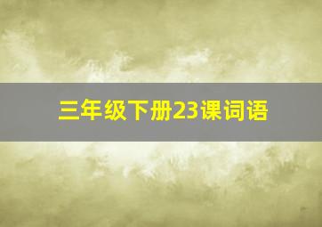 三年级下册23课词语