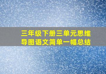 三年级下册三单元思维导图语文简单一幅总结