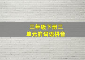 三年级下册三单元的词语拼音