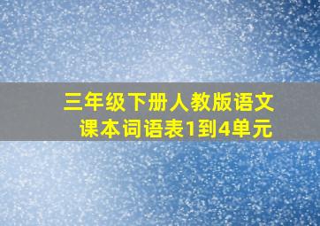 三年级下册人教版语文课本词语表1到4单元