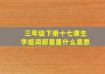 三年级下册十七课生字组词部首是什么意思