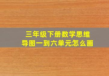 三年级下册数学思维导图一到六单元怎么画