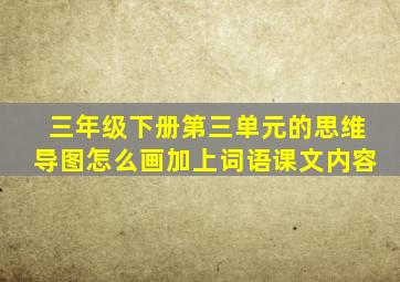 三年级下册第三单元的思维导图怎么画加上词语课文内容