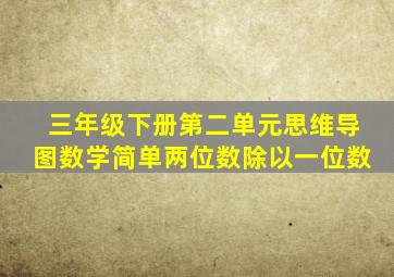 三年级下册第二单元思维导图数学简单两位数除以一位数