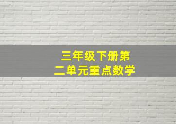 三年级下册第二单元重点数学