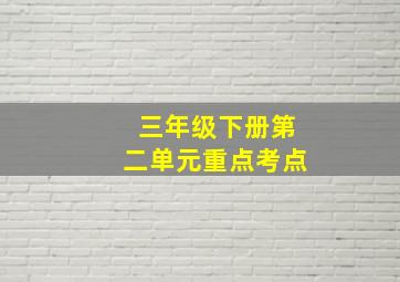 三年级下册第二单元重点考点