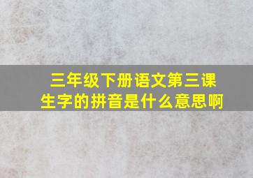 三年级下册语文第三课生字的拼音是什么意思啊