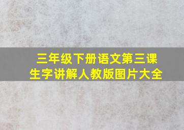 三年级下册语文第三课生字讲解人教版图片大全