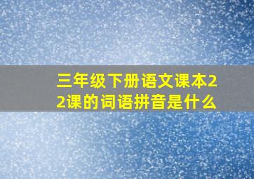 三年级下册语文课本22课的词语拼音是什么