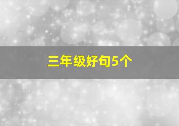 三年级好句5个