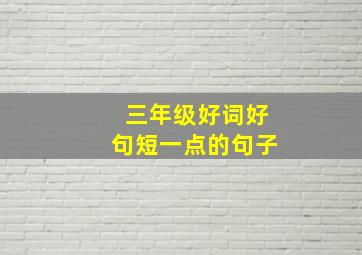 三年级好词好句短一点的句子