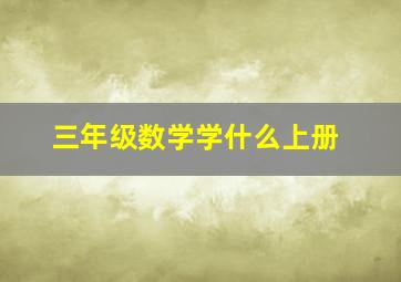 三年级数学学什么上册