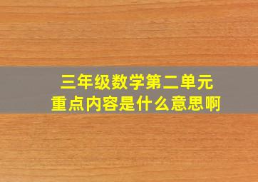 三年级数学第二单元重点内容是什么意思啊