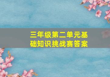 三年级第二单元基础知识挑战赛答案