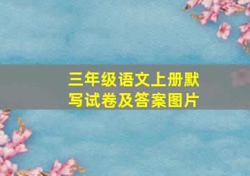 三年级语文上册默写试卷及答案图片