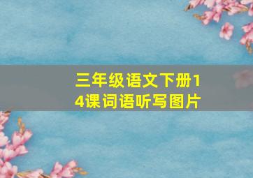 三年级语文下册14课词语听写图片