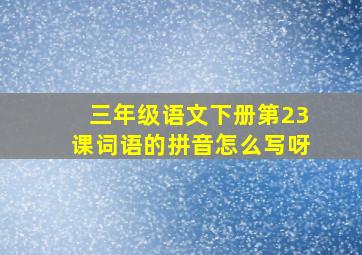 三年级语文下册第23课词语的拼音怎么写呀