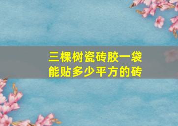 三棵树瓷砖胶一袋能贴多少平方的砖