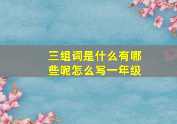 三组词是什么有哪些呢怎么写一年级