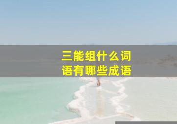 三能组什么词语有哪些成语