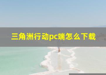 三角洲行动pc端怎么下载