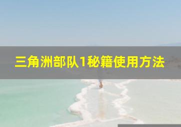 三角洲部队1秘籍使用方法