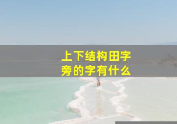 上下结构田字旁的字有什么