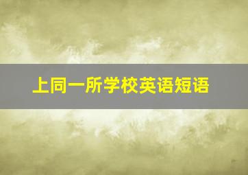 上同一所学校英语短语