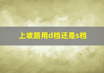 上坡路用d档还是s档