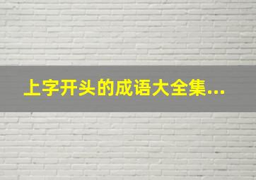 上字开头的成语大全集...